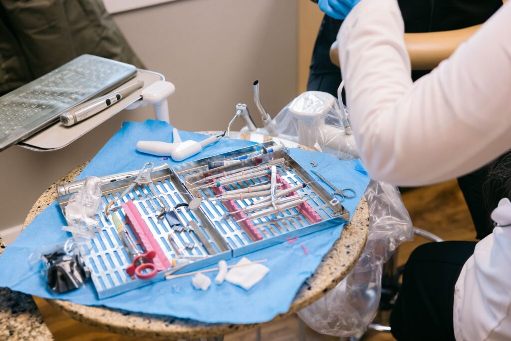 Organized dental instruments representing efficient systems and clearly delegated responsibilities